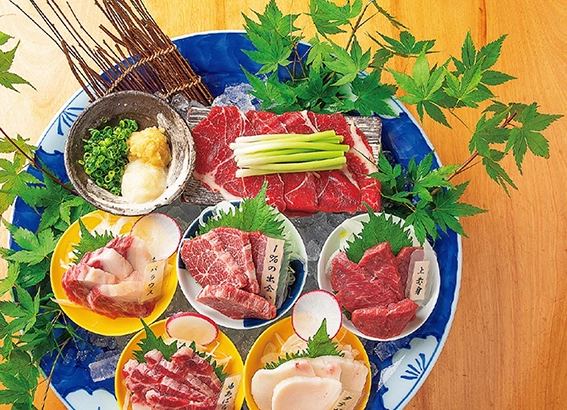 熊本名物の馬刺し・馬肉料理・馬しゃぶ