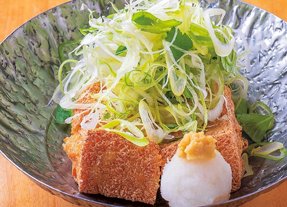 郷土料理 酒と肴 もなか ネギまみれ厚揚げ